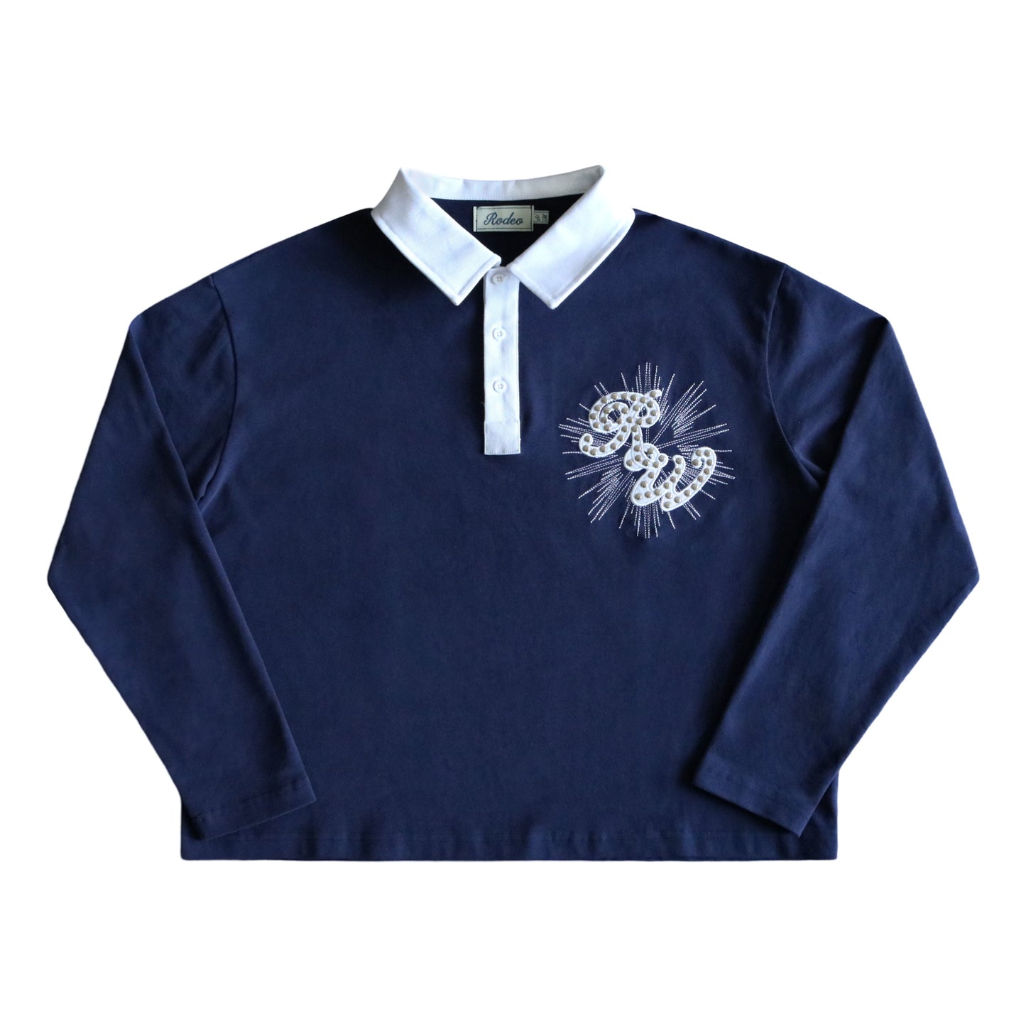 STUDDED POLO (NAVY/WHITE)