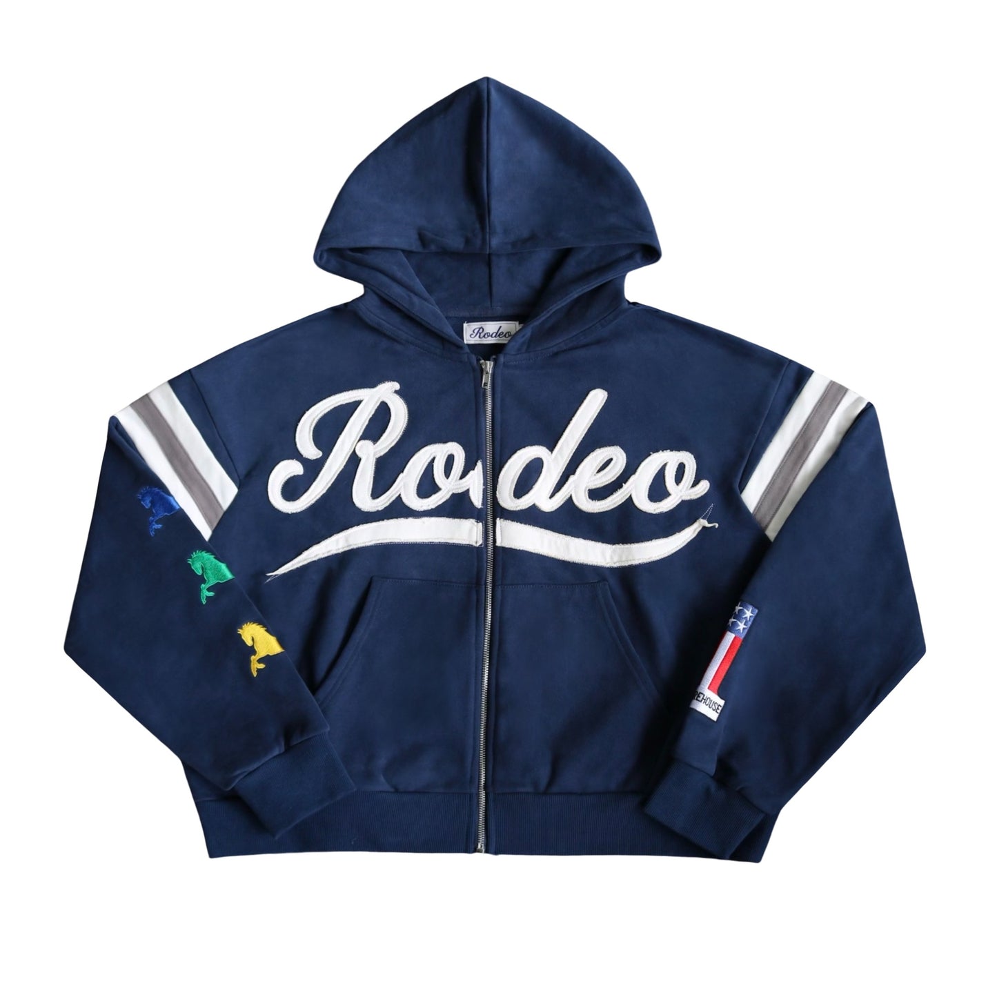 ALL AMERICAN RODEO ZIP-UP HOODIE (NAVY)