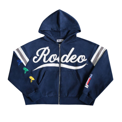 ALL AMERICAN RODEO ZIP-UP HOODIE (NAVY)